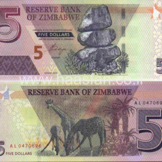 5 דולר 2019, זימבבואה - UNC