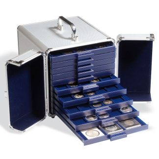 מזוודה גדולה ואיכותית עבור 10 מגשי מטבעות מסדרת SMART כולל 2 מפתחות
